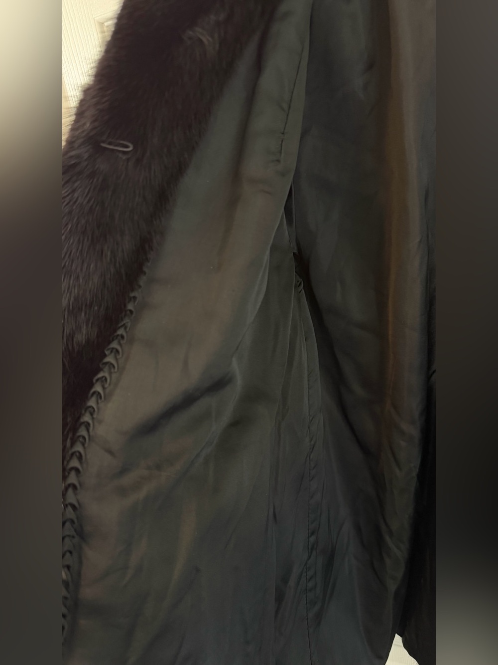 Vintage Saga Mink Fur Coat Genuine Ranched Mink Dark Fur Coat Womens Size 14 - Picture 11 of 16